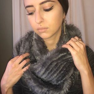 Faux Fur Scarf Gray Accessory